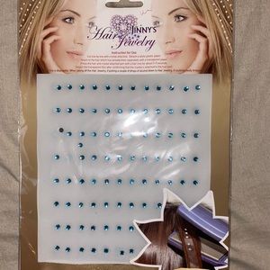 Blue Heat-Applied Hair Gems